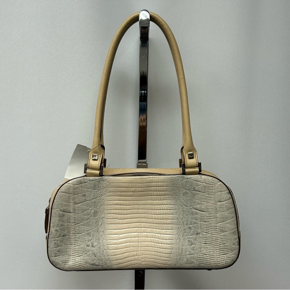 Salvatore Ferragamo Cream and Gray Shoulder Bag